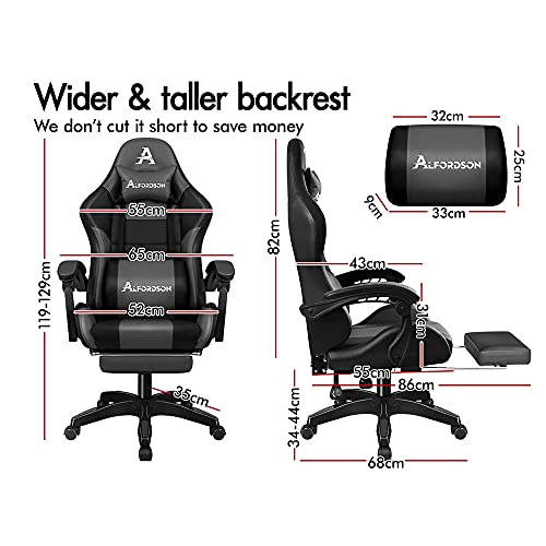 Alfordson Black/Grey Gaming Chair