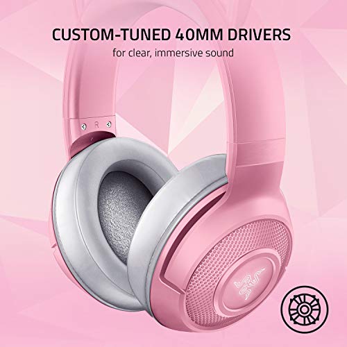 Razer RZ04-03520100-R3M1 Kraken BT Kitty Edition Headset, Quartz/Pink