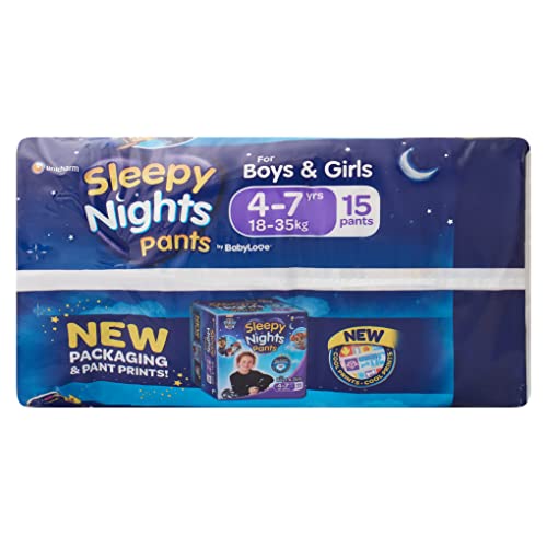 BabyLove 60 Piece (4 Pack x 15) Bulk Sleepy Nights Overnight Nappy Pants 18-35kg (4-7 Years)