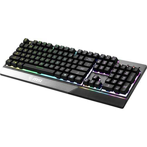 MSI Gaming Backlit RGB Dedicated Hotkeys Anti-Ghosting Water Resistant Mechanical Feel Gaming Keyboard (Vigor GK30 US)