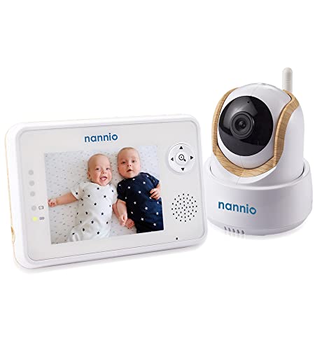 Baby Monitor nannio Comfy Video Baby Monitor with Camera, Pan-Tilt-Zoom Cameras, 3.5" Baby Camera Monitor with Two-Way Audio, Night Vision, Lullabies, VOX, Baby Timer and Temperature Sensor (AU Plug)