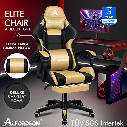 Alfordson Gold/Black Gaming Chair