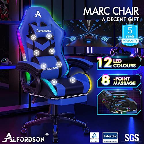 Alfordson Bluie Gaming Chair W/ LED Lighting