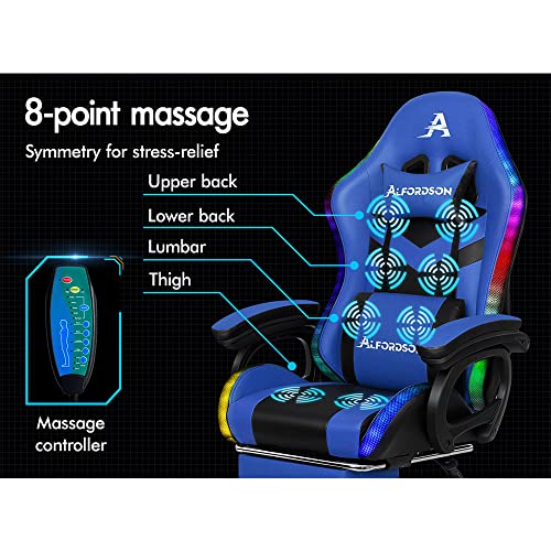 Alfordson Bluie Gaming Chair W/ LED Lighting