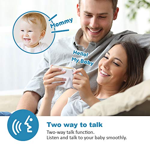 Baby Monitor nannio Comfy Video Baby Monitor with Camera, Pan-Tilt-Zoom Cameras, 3.5" Baby Camera Monitor with Two-Way Audio, Night Vision, Lullabies, VOX, Baby Timer and Temperature Sensor (AU Plug)