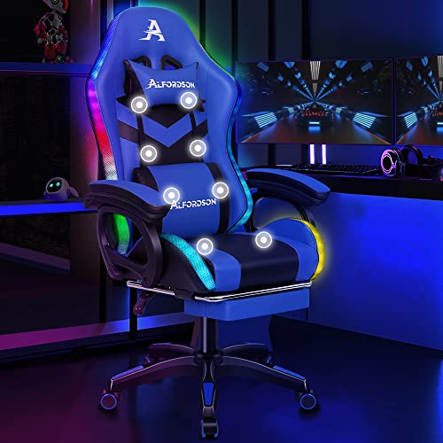 Alfordson Bluie Gaming Chair W/ LED Lighting