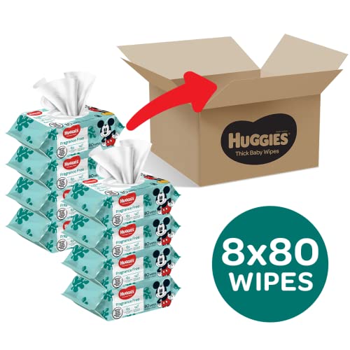 HUGGIES Thick Baby Wipes Fragrance Free (Pack of 640)