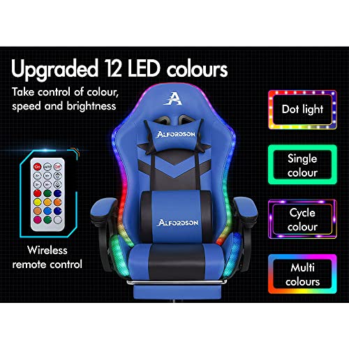 Alfordson Bluie Gaming Chair W/ LED Lighting