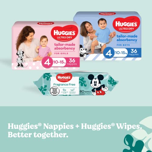 HUGGIES Thick Baby Wipes Fragrance Free (Pack of 640)