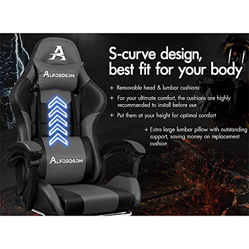 Alfordson Black/Grey Gaming Chair