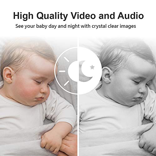 nannio Hero3 Baby Monitor Camera with Baby Night Light and Vibration Option, Two-Way Audio, Cry Detection, Power Saving Mode, Room Temperature, Digital Zoom, Lullaby, 2 Years Warranty (AU Plug)