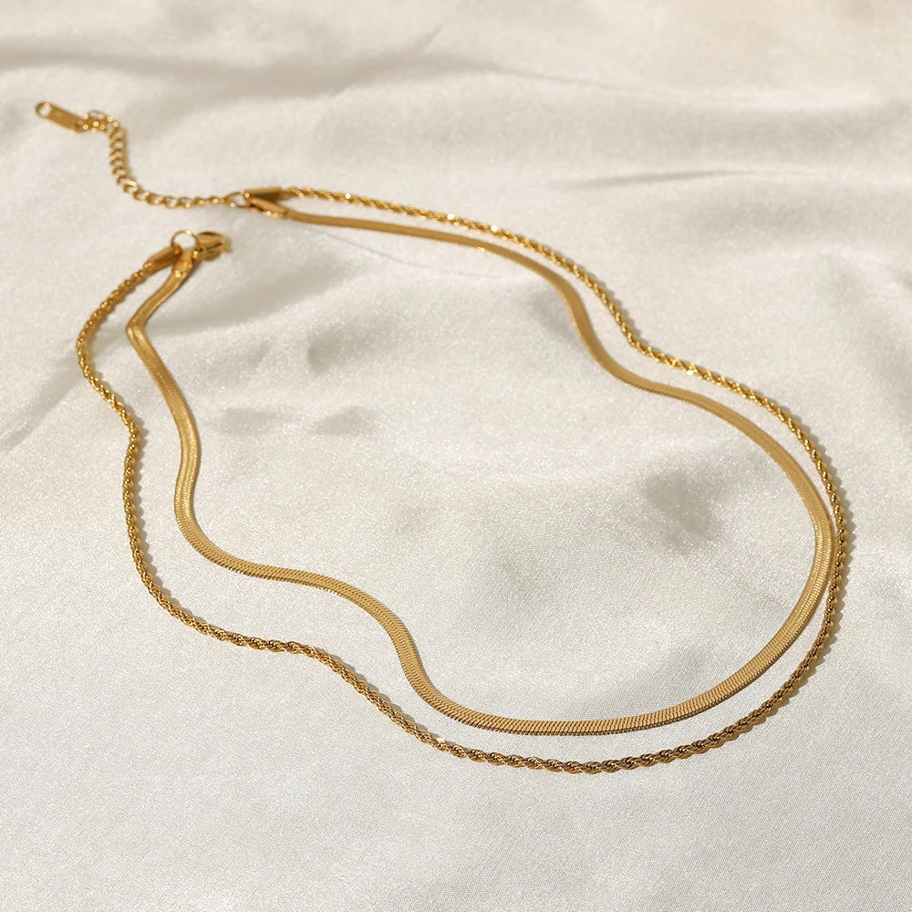 The Twist & Snake 18K Gold Plated Necklace