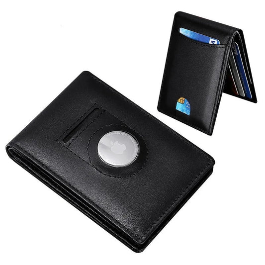 Men's AirTag Wallet with Luxury Genuine Leather, RFID Blocking