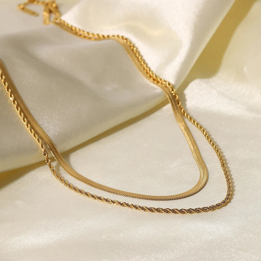 The Twist & Snake 18K Gold Plated Necklace