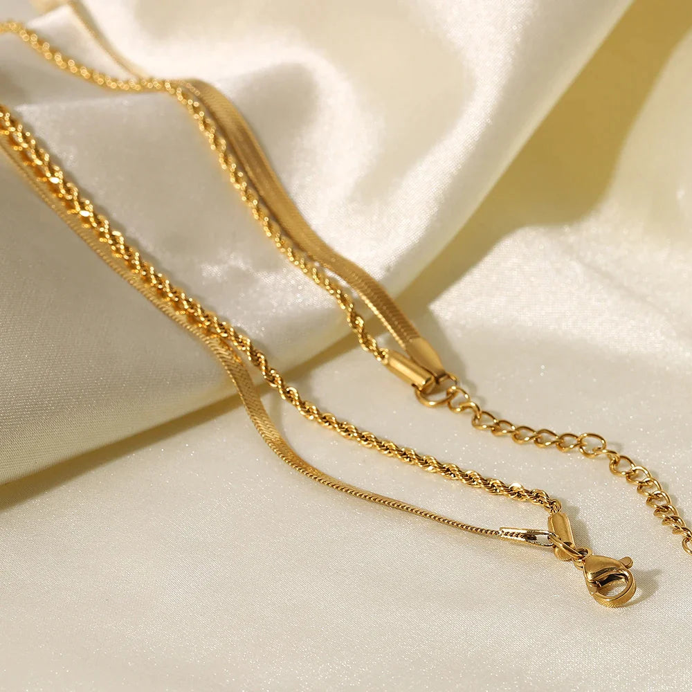 The Twist & Snake 18K Gold Plated Necklace