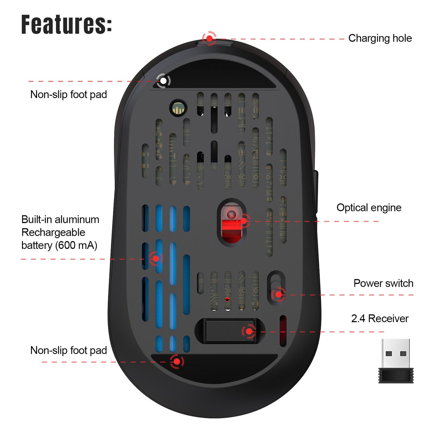 AIKUN Rechargeable BT/2.4G Mouse