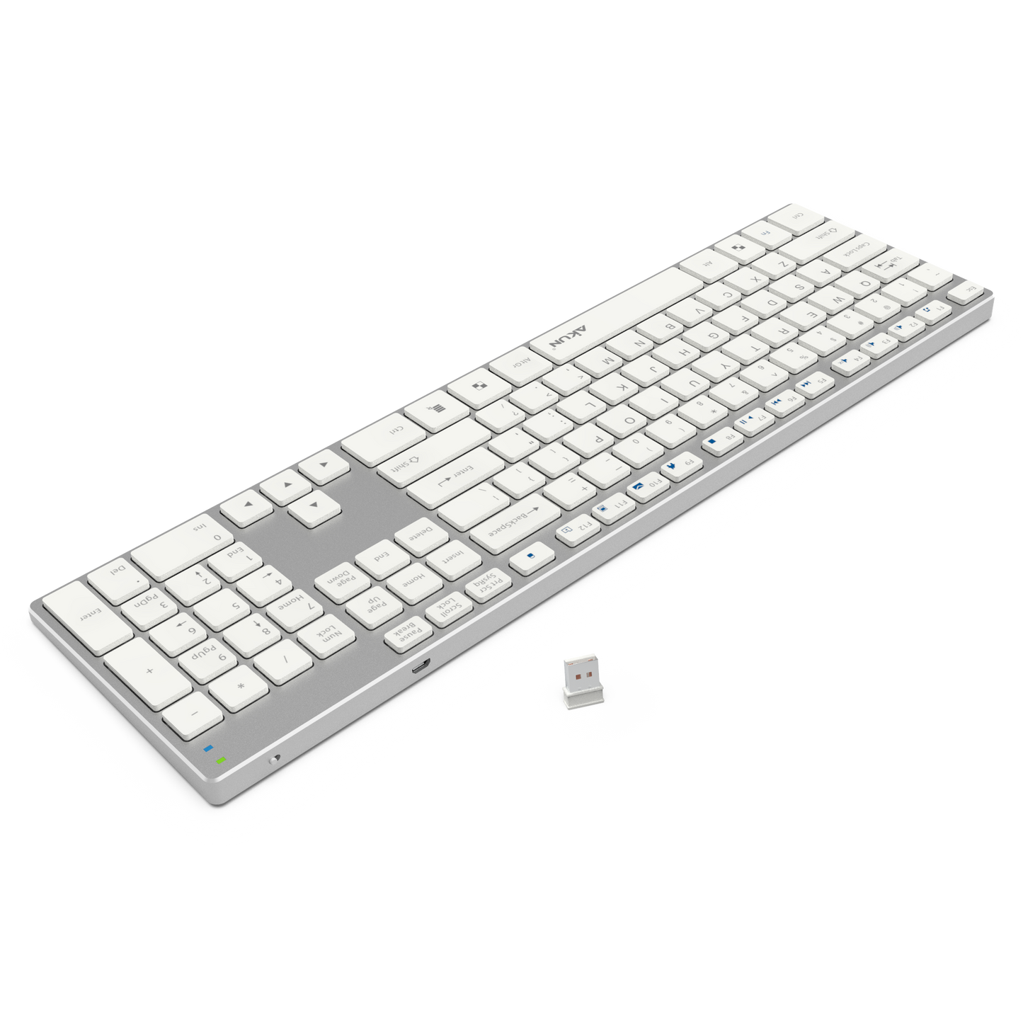 AIKUN Rechargeable Wireless aluminum keyboard White