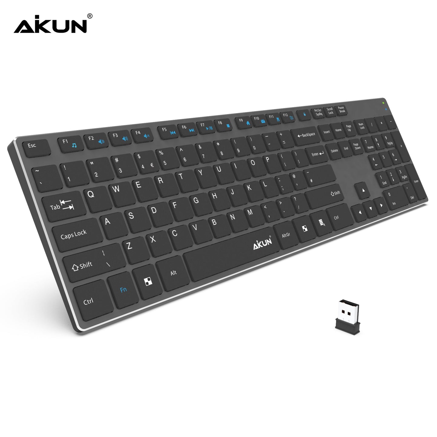 AIKUN Rechargeable Wireless aluminum keyboard black