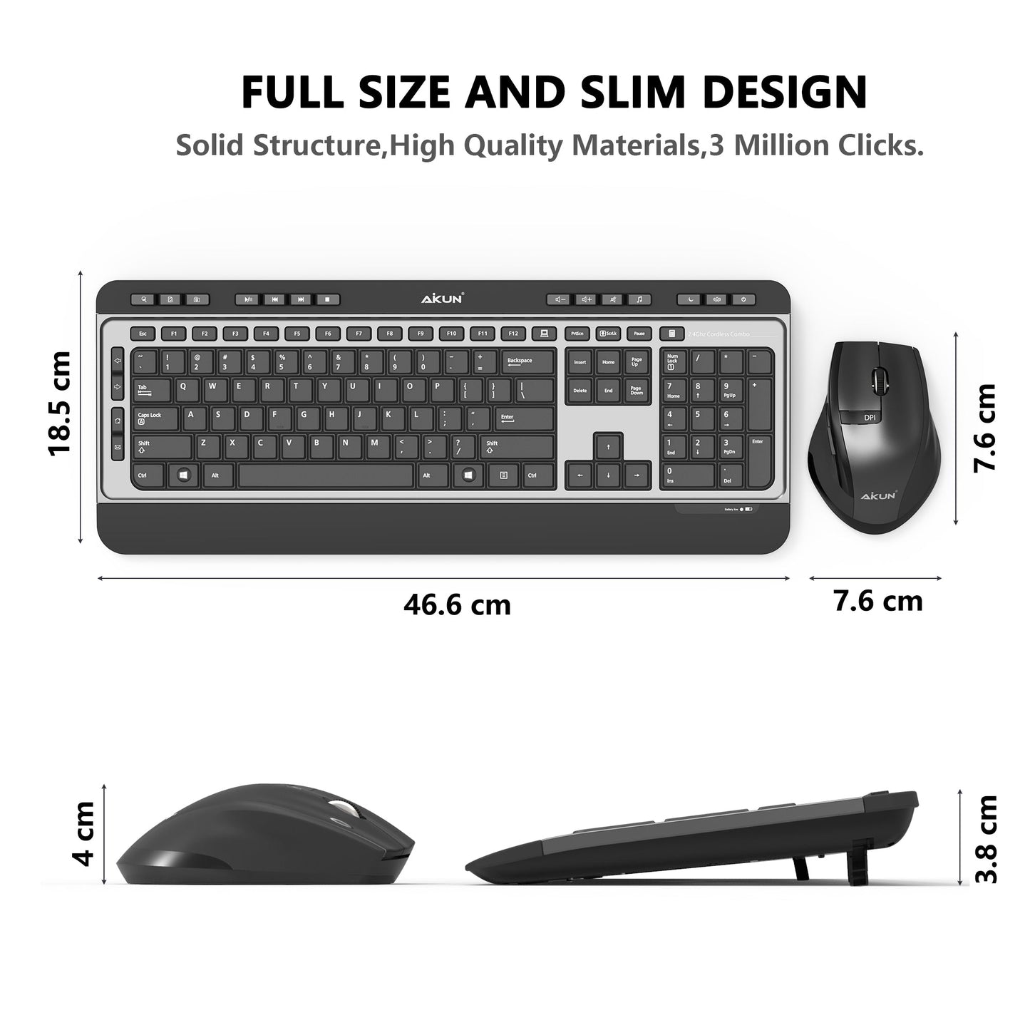 Aikun Wireless Keyboard and Mouse-BX8900