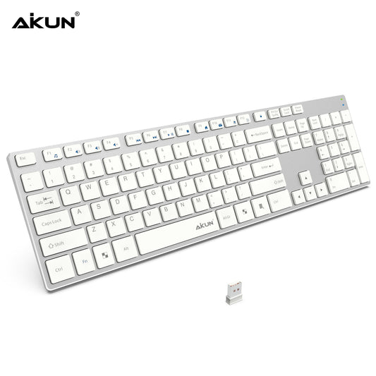 AIKUN Rechargeable Wireless aluminum keyboard White