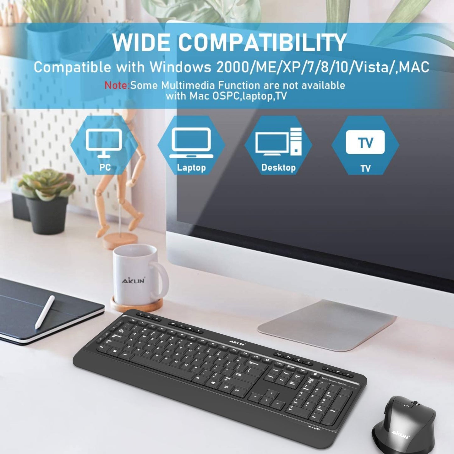 Aikun Wireless Keyboard and Mouse-BX8900