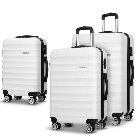 Stockholm 3pcs Luggage Set Travel Suitcase TSA Hard Case White