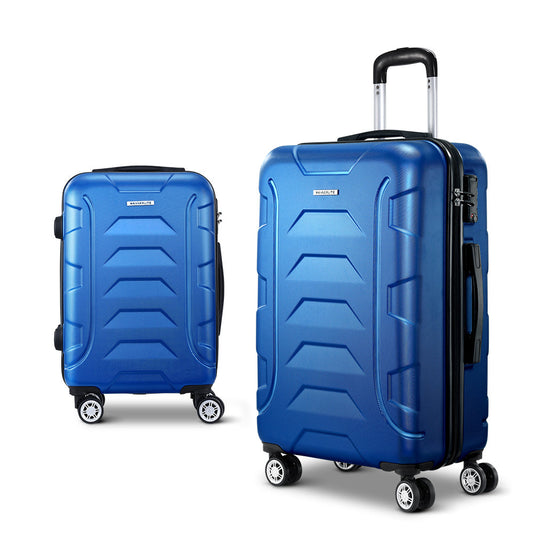 Miami 2pc Luggage Set. Suitcase TSA Lock Bonus Blue