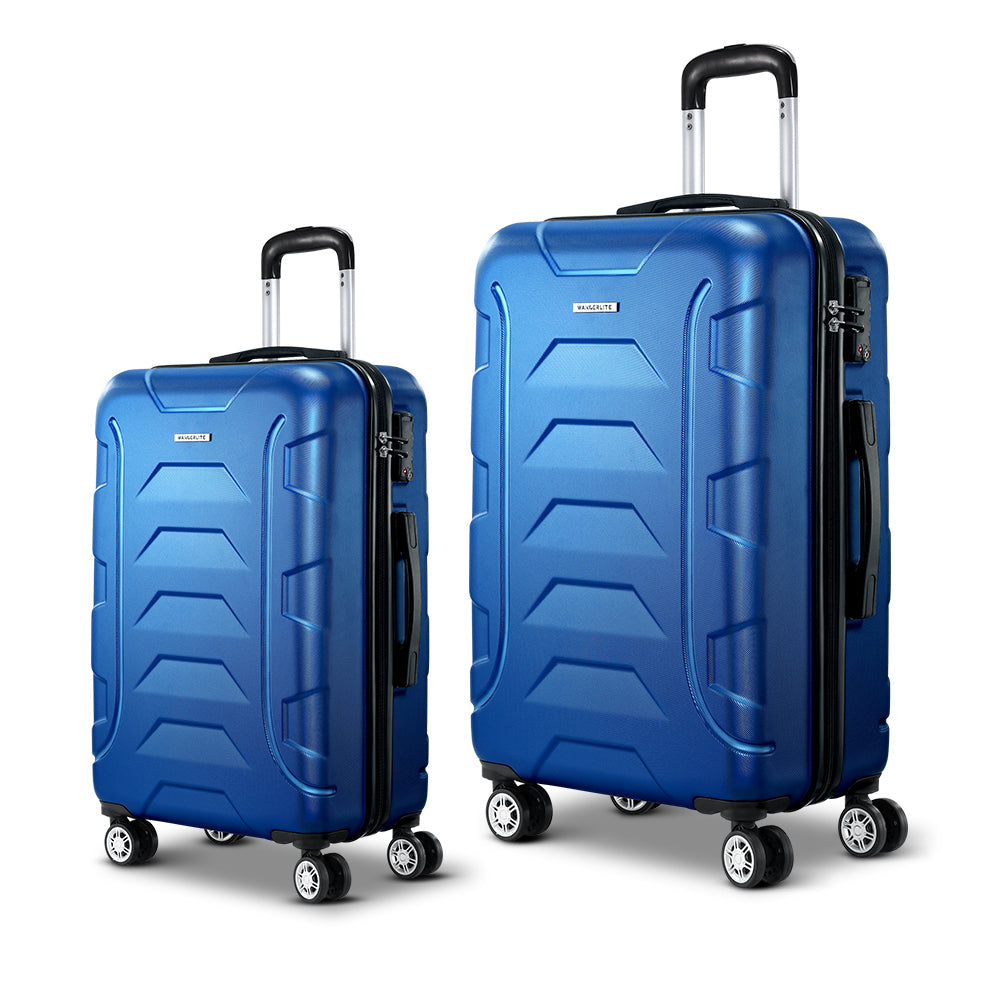 Miami 2pc Luggage Set. Suitcase TSA Lock Bonus Blue