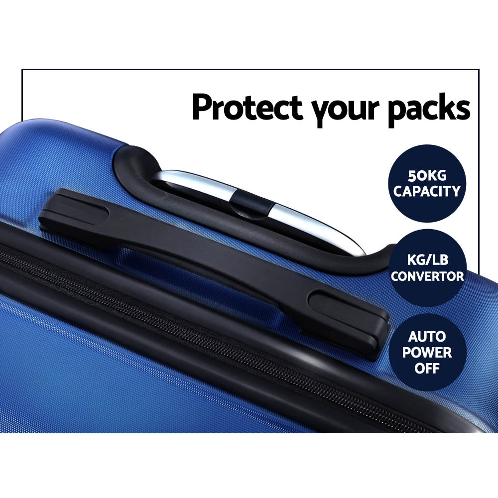 Miami 2pc Luggage Set. Suitcase TSA Lock Bonus Blue