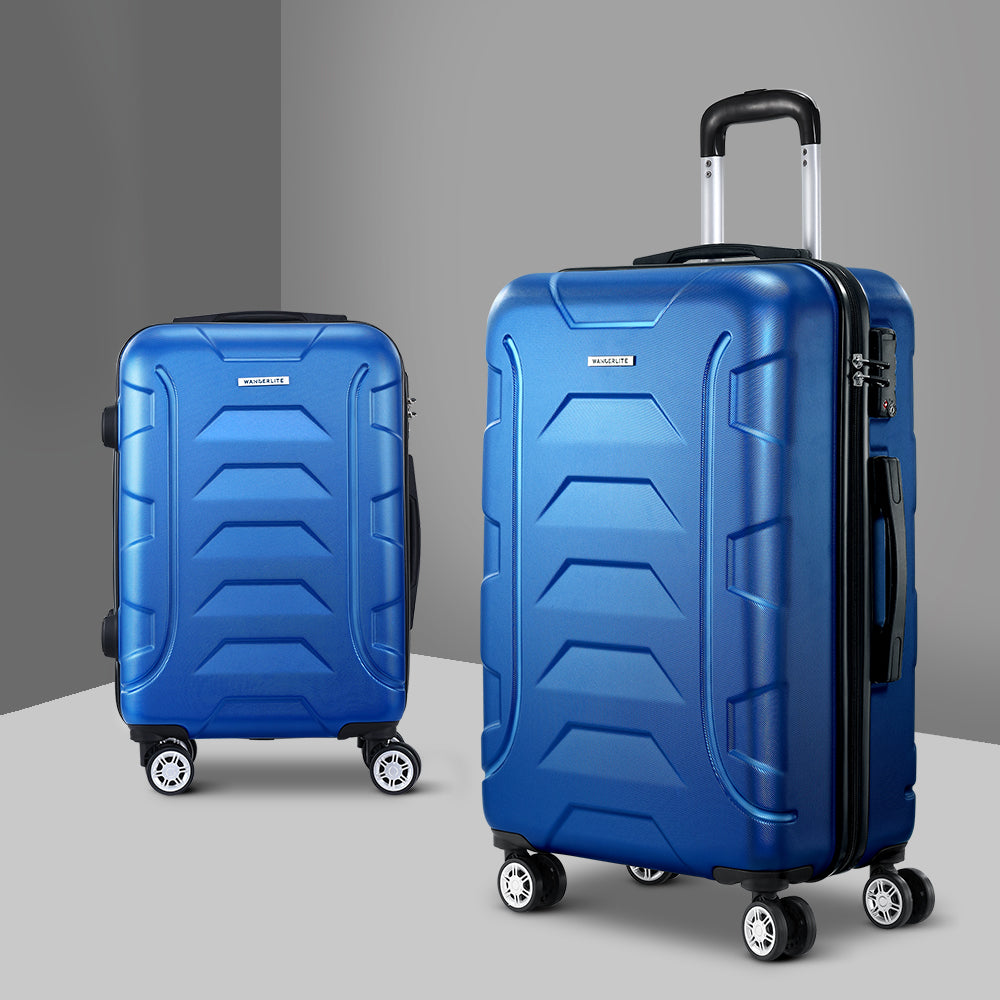 Miami 2pc Luggage Set. Suitcase TSA Lock Bonus Blue