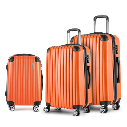 Barcelona 3pc Luggage Set TSA Hard Case Orange