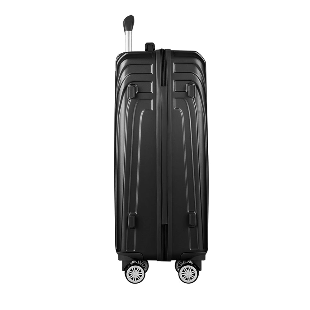 Melbourne 3pc Luggage Set 20'' 24'' 28'' Suitcase TSA Hard Case Lightweight Black