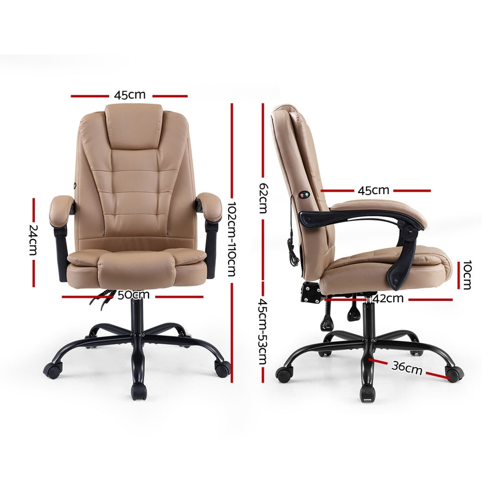 Artiss Massage Office Chair Leather Espresso