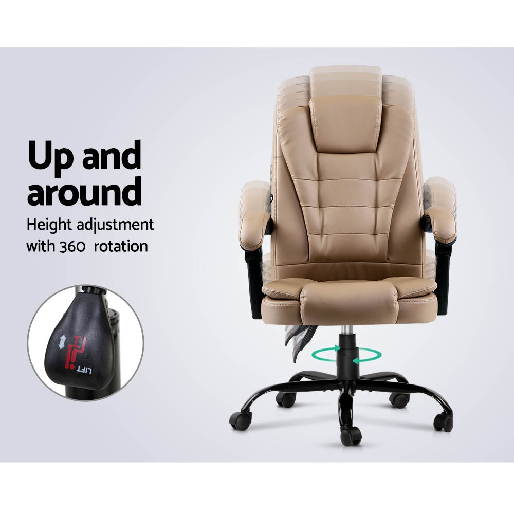 Artiss Massage Office Chair Leather Espresso