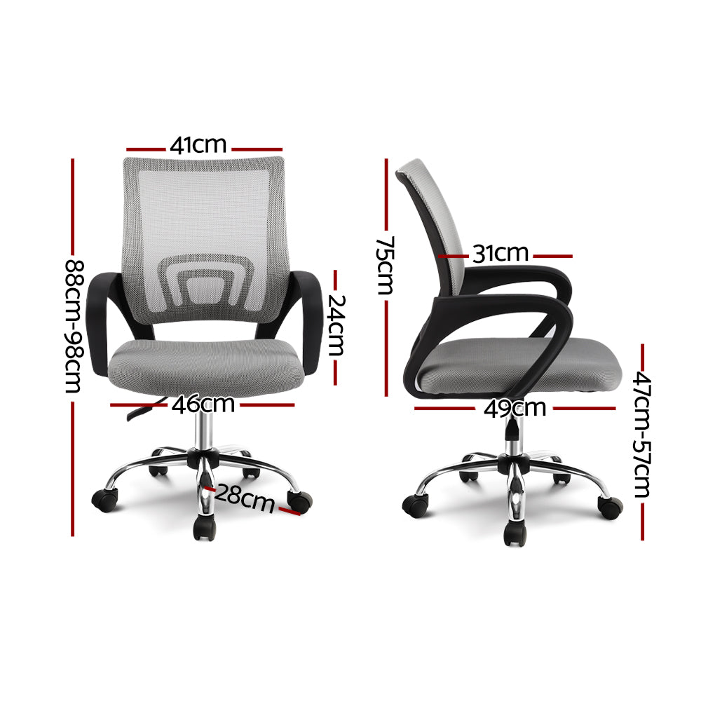 Artiss Office Chair Gaming Chair Computer Mesh Chairs Executive Mid Back Grey