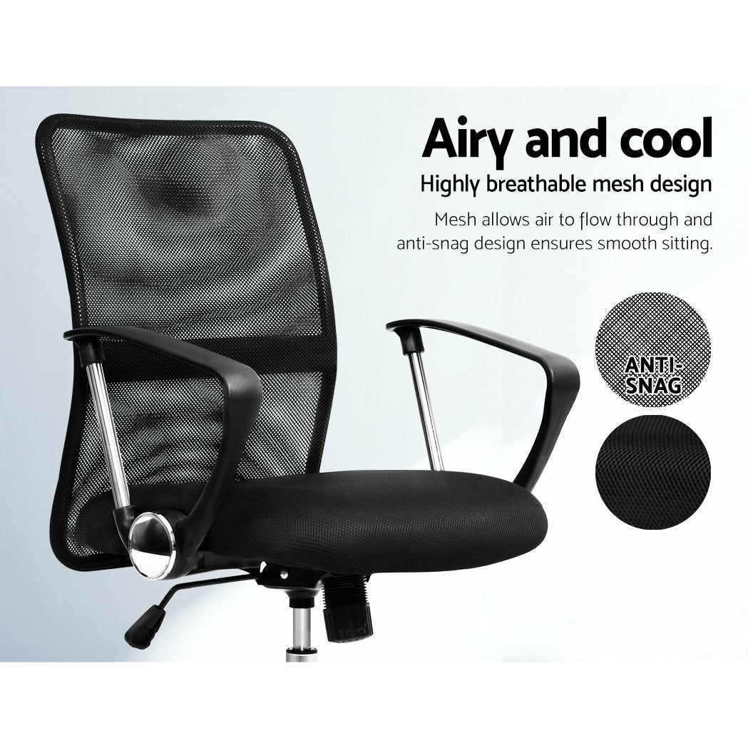 Artiss Office Chair Gaming Chair Computer Mesh Chairs Executive Mid Back Black