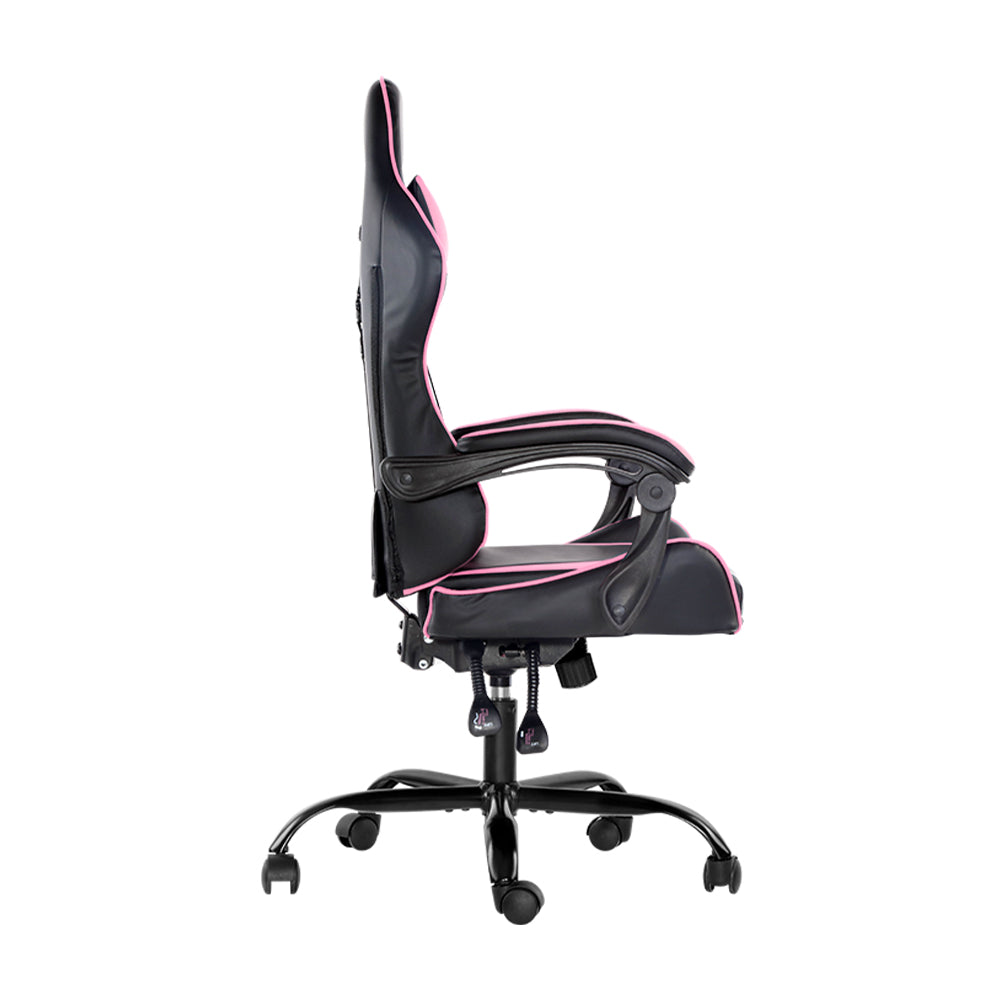 Artiss Office Chair Gaming Chair Computer Chairs Recliner PU Leather Seat Armrest Black Pink