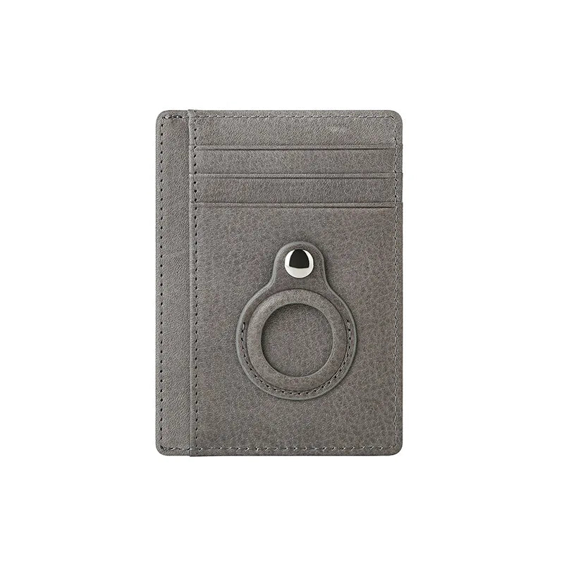 Leather AirTag Card Holder Thin Wallet with RFID Protection