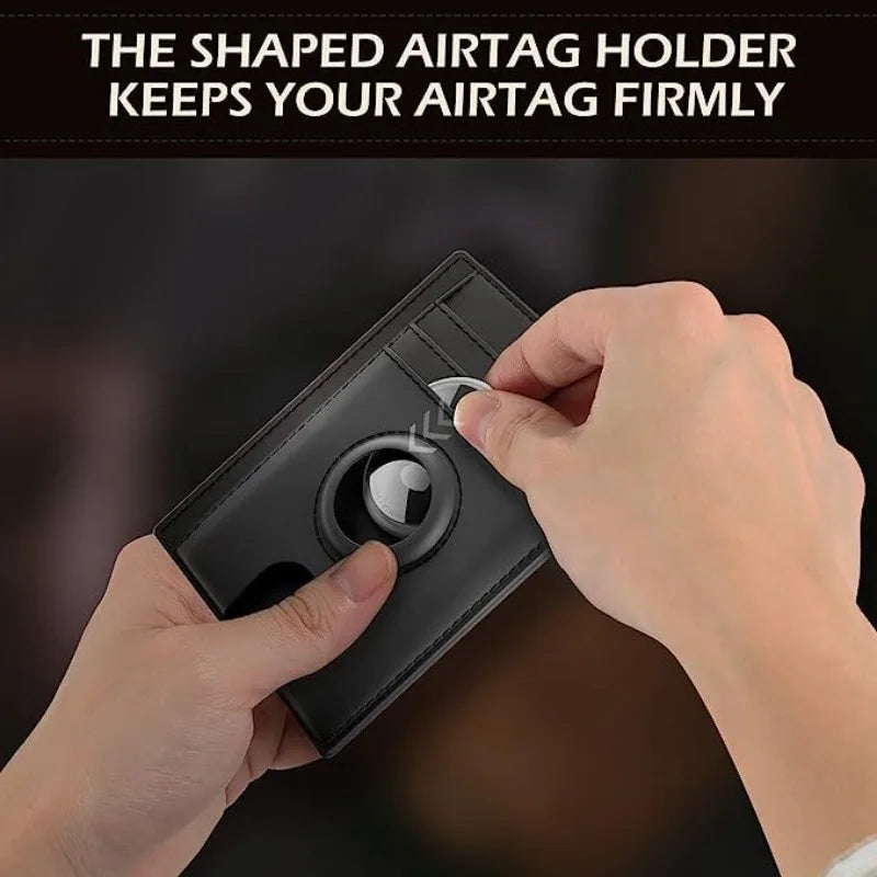 Airtag Card Wallet Leather RFID Anti-theft Slim