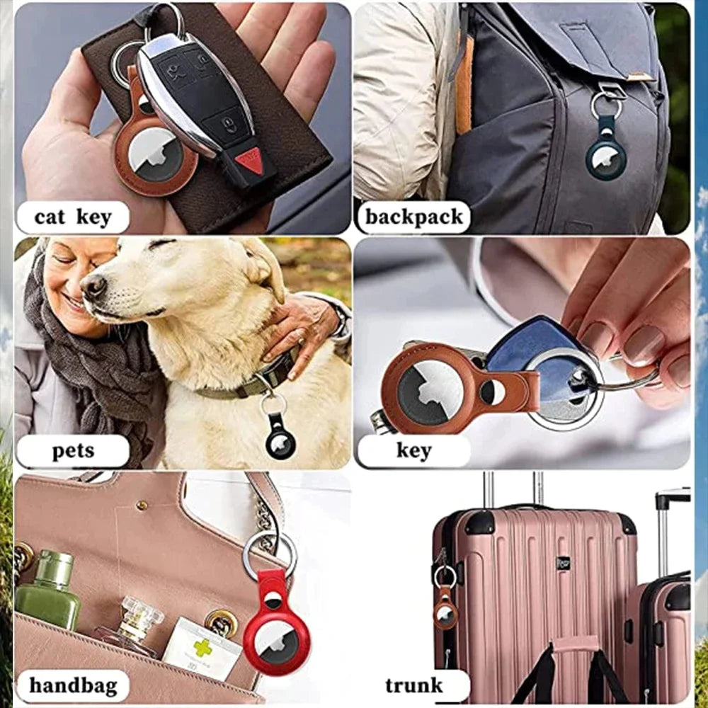 Leather Airtag Key Ring