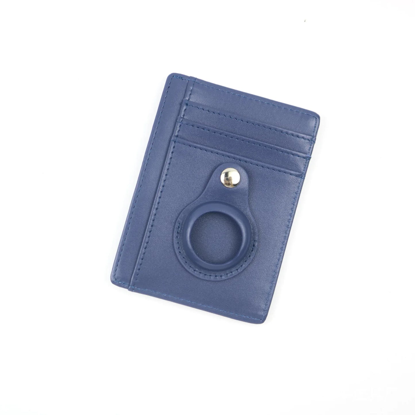 Leather AirTag Card Holder Thin Wallet with RFID Protection