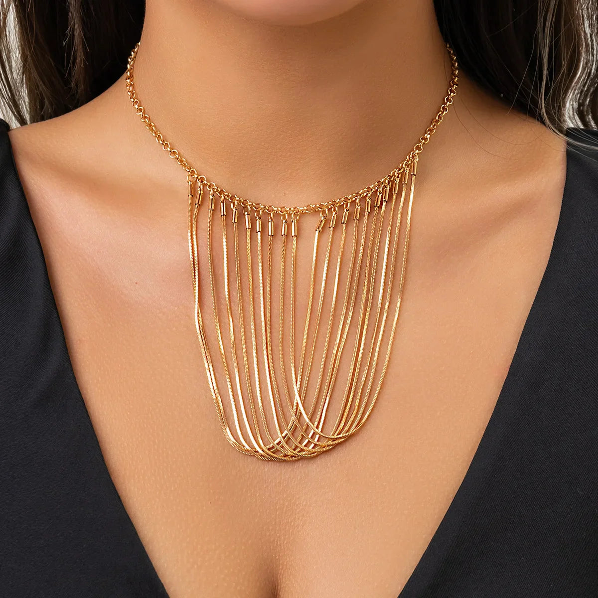 Jenna 18k Gold Plated Statement Necklace