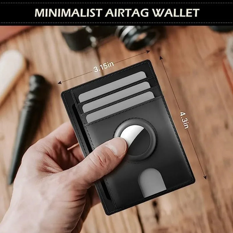 Airtag Card Wallet Leather RFID Anti-theft Slim