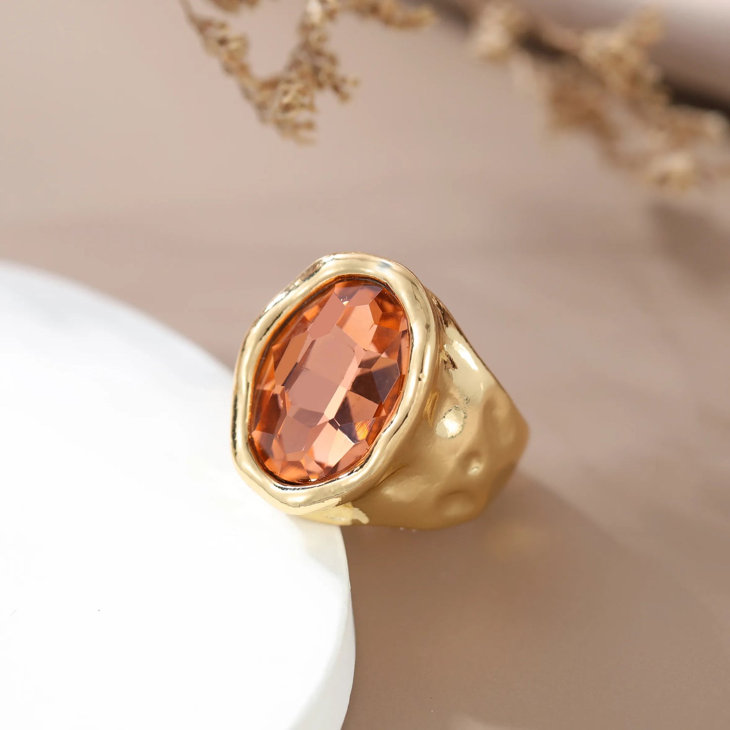 Ansley Tea Limited Edition 18k Plated Crystal Ring