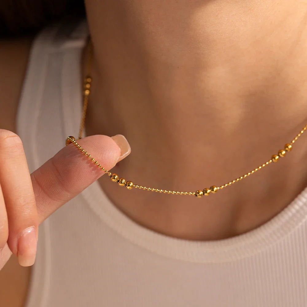 Finest Ball 18K Gold Plated Necklace