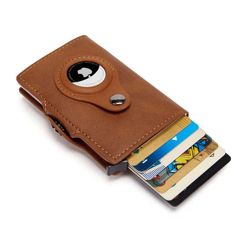 Rfid Anti-theft Swipe Credit Card Holder Genuine Leather