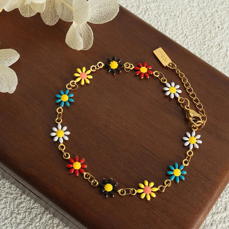 Island Flower 18k Gold Plated Necklace & Bracelet Set