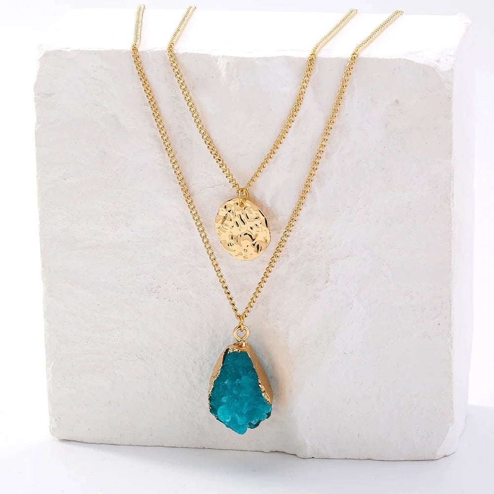 Double Layer 18kt Gold Plated Cuban Heart Necklace