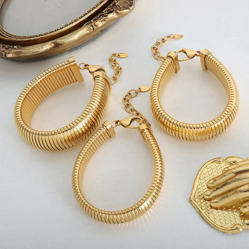 Mason 18kt Gold Plated Necklace & Bangle Set