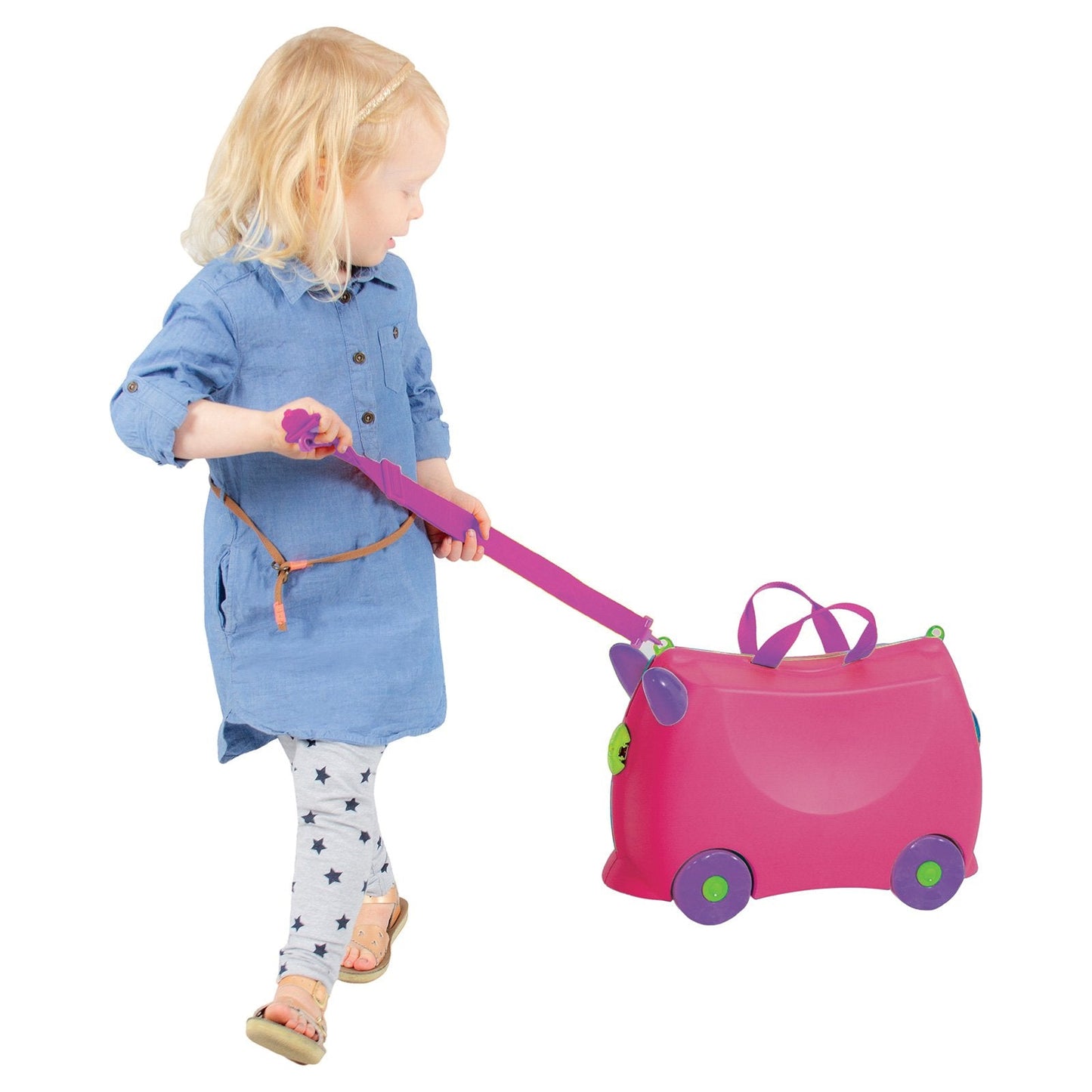 Kiddicare Bon Voyage Kids Ride On Suitcase Luggage Travel Bag Pink